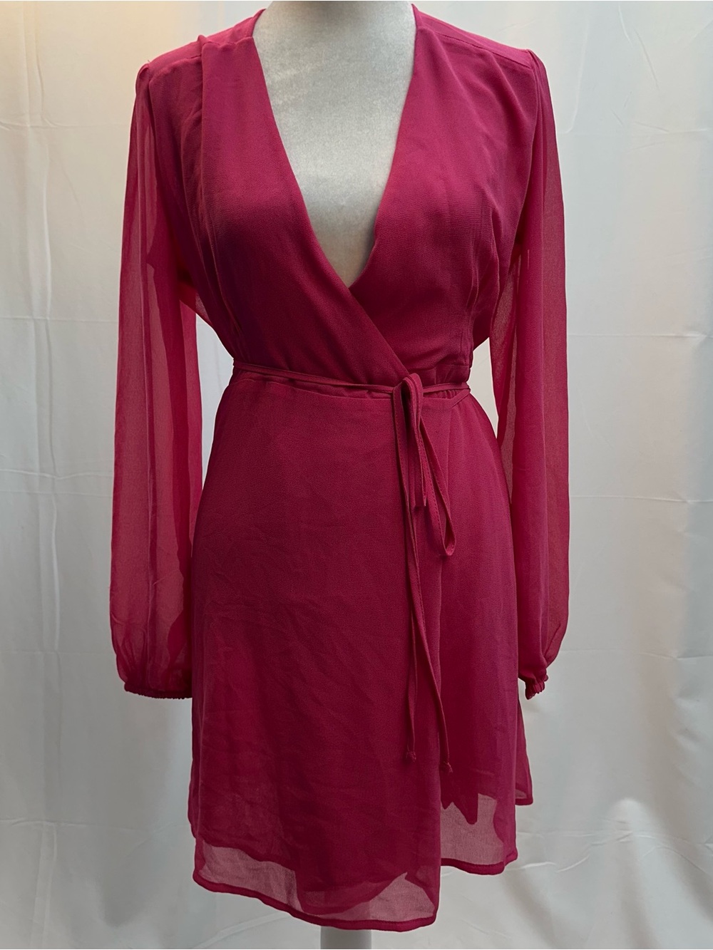 Urban Outfitters Magenta Long Sleeve Wrap Dress XS